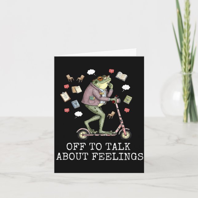 Off to talk about feeling funny frog counselorOff  Card (Front)