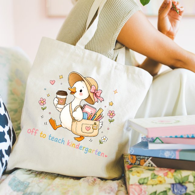 Off To Teach Kindergarten Tote Bag (Kindergarten Teacher Tote Bag)