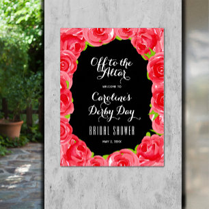 Off to the Altar Derby Bridal Shower Welcome Poster