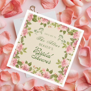 Off to the altar Derby Floral Bridal Shower Napkin