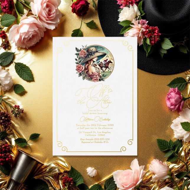 "Off to the Altar" Derby-Inspired Bridal Shower ("Off to the Altar" Derby-Inspired Bridal Shower Foil Invitation)