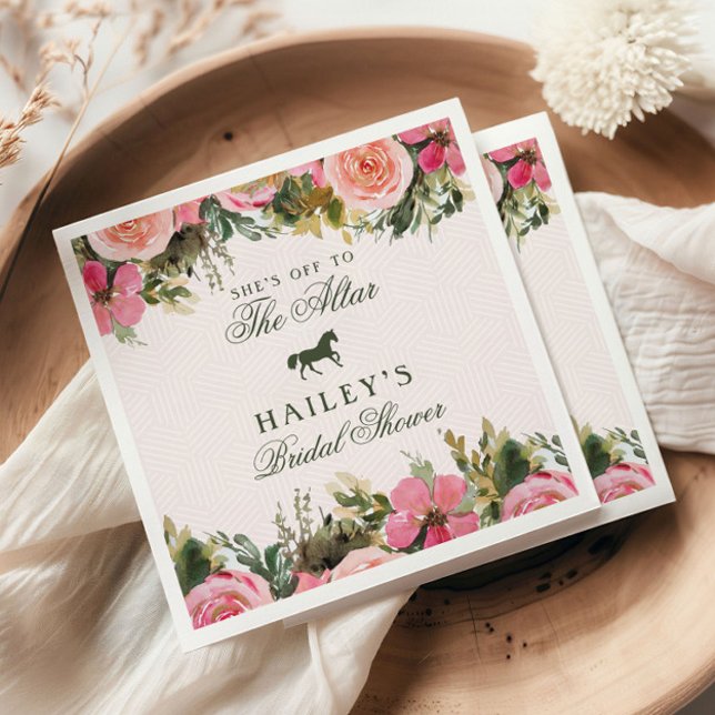 Off to the Altar Kentucky Derby Bridal Shower Napkin (Creator Uploaded)