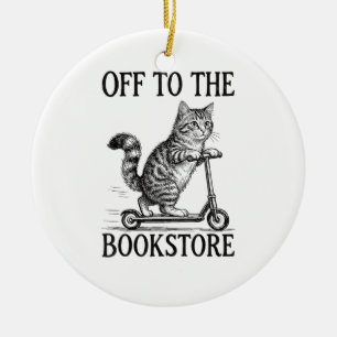 Off to The Bookstore Reading Bookworm Ceramic Tree Decoration