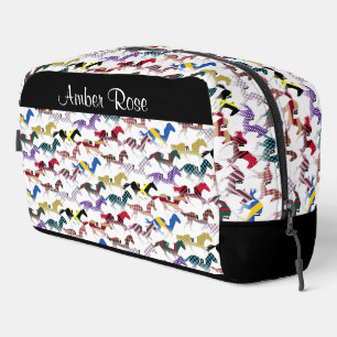 Off to the Horse Races Jockey Silk Pattern Dopp Kit