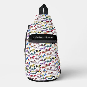 Off to the Horse Races Jockey Silk Pattern Sling Bag