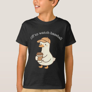 Off to watch baseball goose boys girls kids T-Shirt