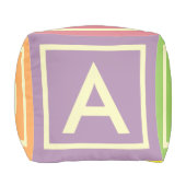 Off WHITE ALPHABET on pastel coloured block cube Pouf (Front)