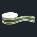 Off-White and Forest Green Ticking Tape Ribbon Grosgrain Ribbon<br><div class="desc">A simple off-white ribbon with an earthy forest green ticking tape design that can be changed to any colour you want with the design edit tool.</div>