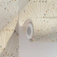 Off-White and Gold Shell Art Deco