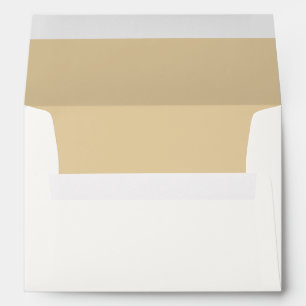 Off White, Beige Return Address on Back Wedding Envelope