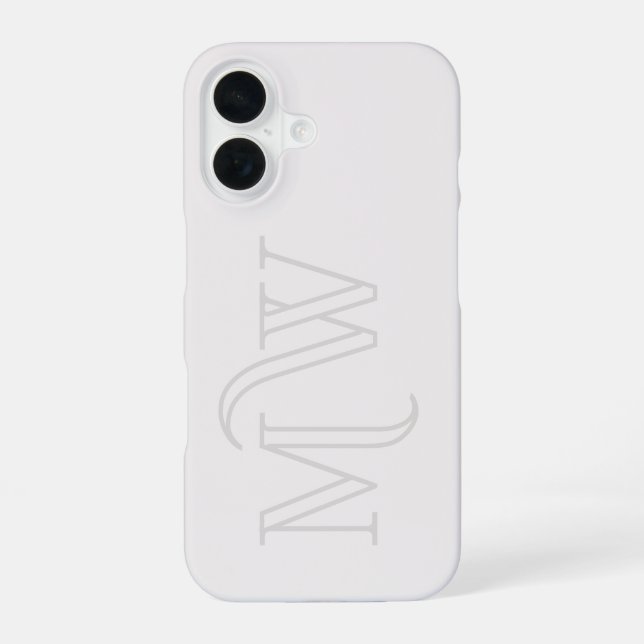 Off White Big Initials Monogram Simple Minimal  iPhone 16 Case (Back)