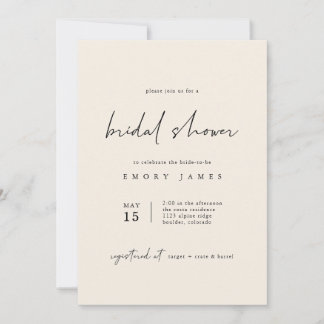 Off White Bohemian Bridal Shower Invitation