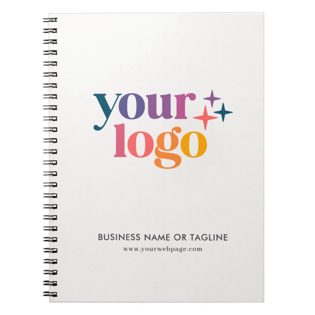 Off White Custom Text Business Logo Notebook (Front)