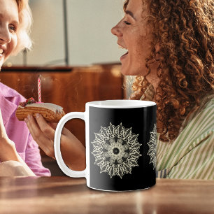 off-white geometric lace coffee mug