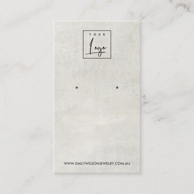 OFF WHITE GREY CONCRETE STUD EARRING DISPLAY CARD (Front)