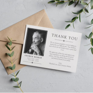 Off-White Grey Minimalist Photo Sympathy Thank You