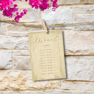 Off-White Grunge Edge Table Name Seating Chart Table Number