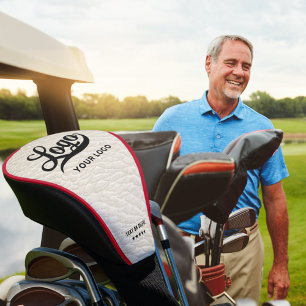 Off white Leather Company Logo Business Club Golf Head Cover