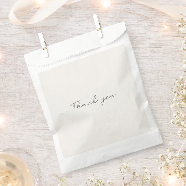 off-white, milk white, warm white Thank you Favour Bags (Clipped)