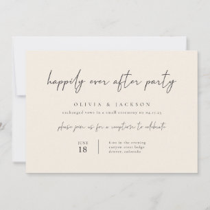 Off White Modern Happily Ever After Party Invite