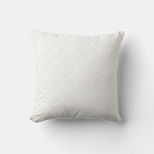 Off White Quatrefoil Pattern Neutral Tone Cushion