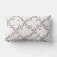 Off-White Taupe Rose Sage Trellis Pattern