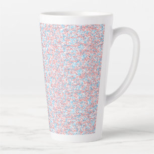 Off-white textured background with subtle, fine, l latte mug