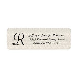 Off White Textured Monogram Name, Return Address