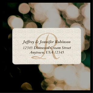 Off White Textured Return Address Label Monogram