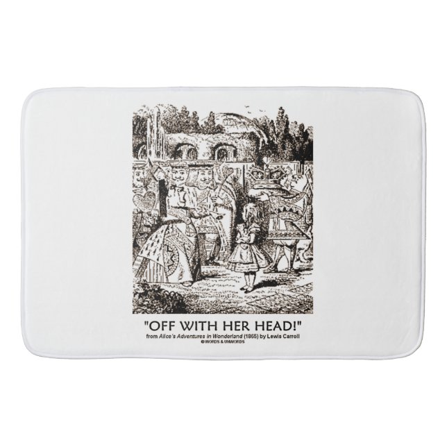 Off With Her Head! Alice Queen Hearts Wonderland Bath Mat (Front)