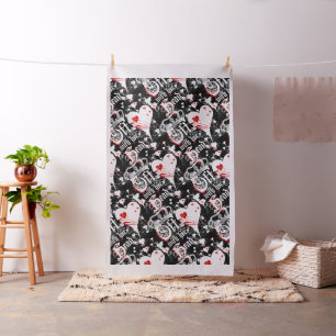 Off With Her Head Queen Of Hearts Black Fabric