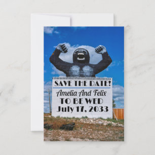 Offbeat Wedding Save the Date, Weird Fun Wedding Date