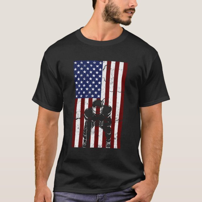 Offensive D-Line Football Pittsburgh Lineman Ameri T-Shirt (Front)