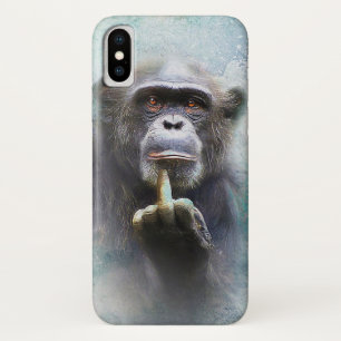 Offensive Funny Animal Chimpanzee Middle Finger Case-Mate iPhone Case