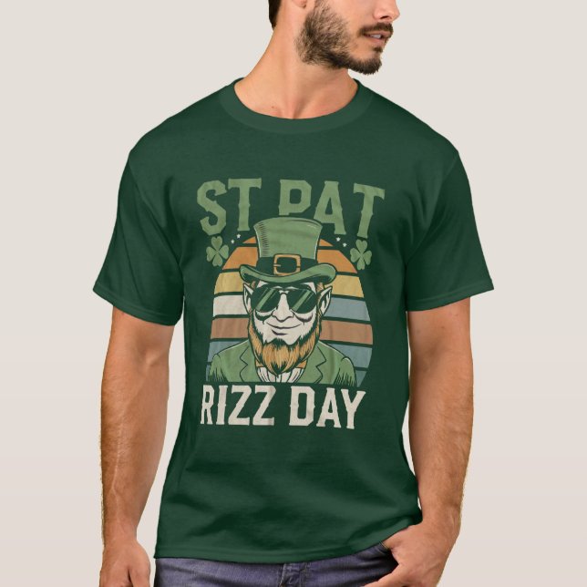 Offensive Irish St Pat Rizz Day T-Shirt (Front)