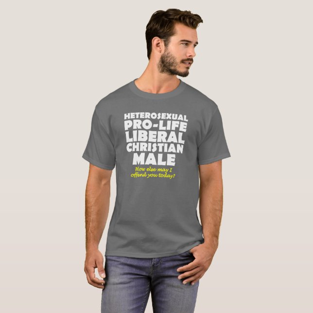 Offensive Prolife Male Christian Shirt Humour (Front Full)