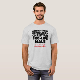 Offensive Republican Male Christian Shirt Humour