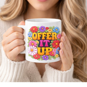OFFER IT UP 1960's Floral Vibe Coffee Mug