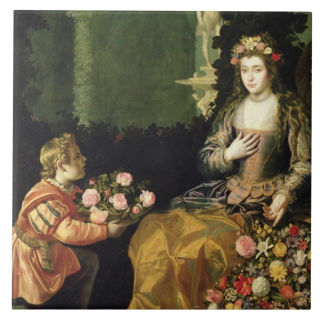 Offering to Flora, 1627 (oil on canvas) Tile (Front)
