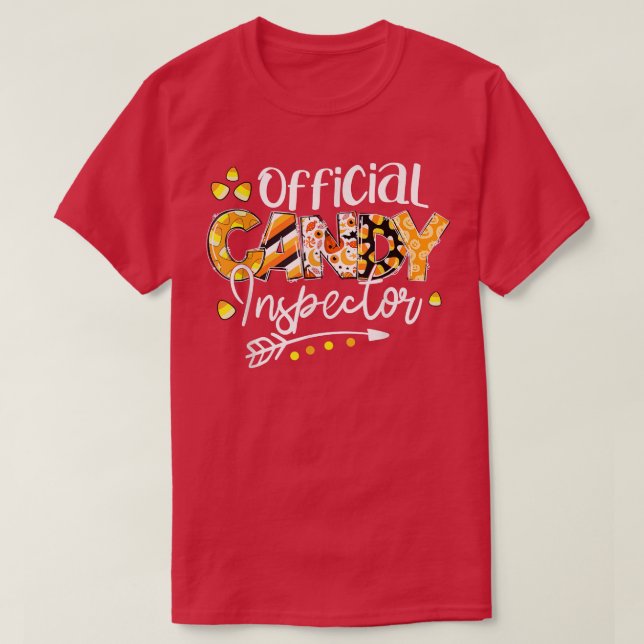 Offical Candy Inspector Candy Corn Kids Halloween  T-Shirt (Design Front)