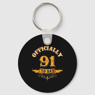 Offically 91 Years Old Today 91st Birthday Gift Key Ring