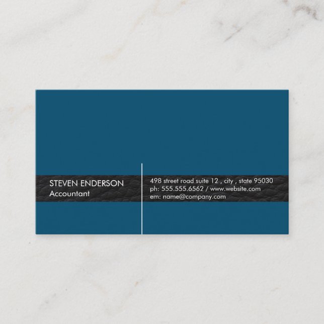 Office Accountant / Leather Trim Business Card (Front)
