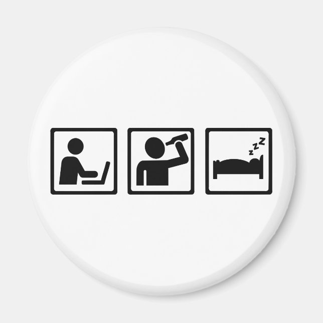 Office alcohol sleep magnet (Front)