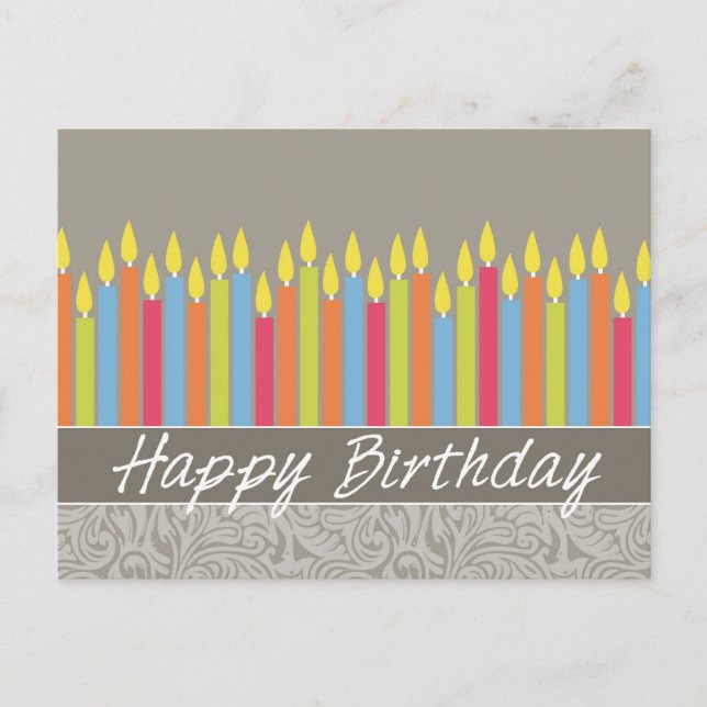Office Birthday Card with Candles (Front)