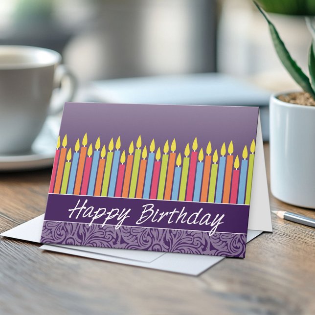 Office Birthday Card with Candles (Custom Greeting Card)