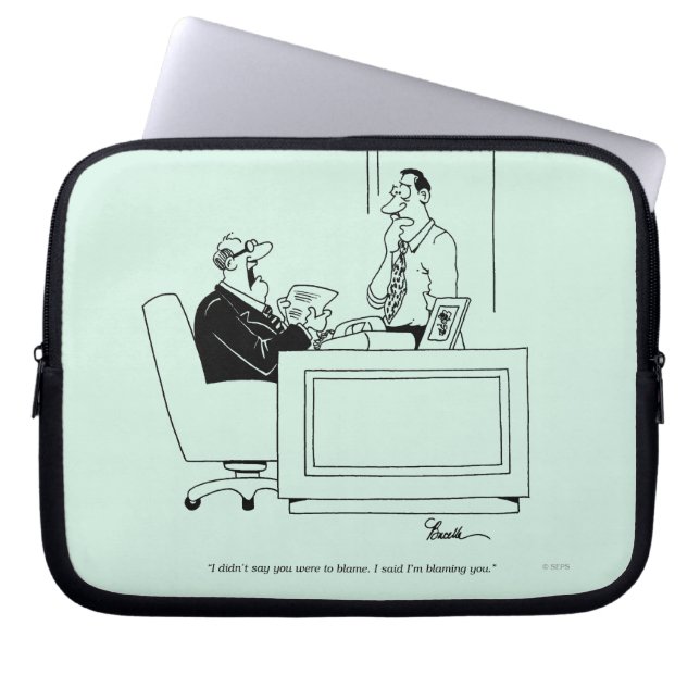 Office Blame Laptop Sleeve (Front)