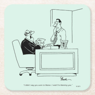 Office Blame Square Paper Coaster