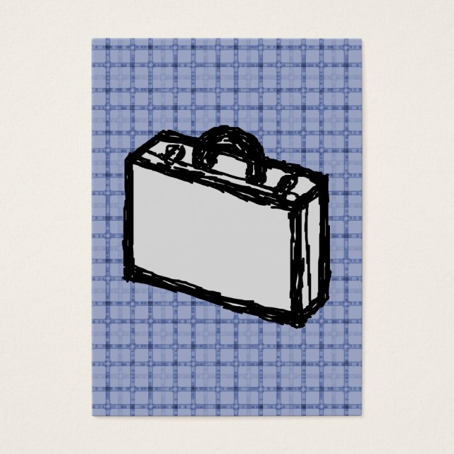 Office Briefcase or Travel Suitcase Sketch. Blue. (Front)