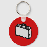 Office Briefcase or Travel Suitcase. Sketch on Red