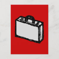 Office Briefcase or Travel Suitcase. Sketch on Red